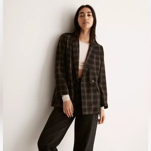 Madewell Caldwell Double-Breasted Blazer in Seaton Plaid